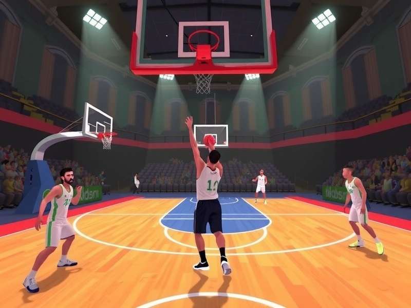 VR Hoop Legend gameplay screenshot showing Indian court
